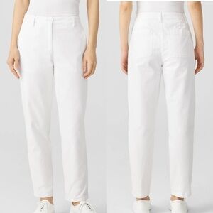 Eileen Fisher size 14 white cotton hemp tapered pants